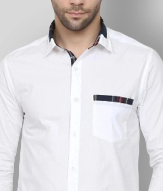 Springberry - White Cotton Slim Fit Mens Casual Shirt ( Pack of 1 ) - None