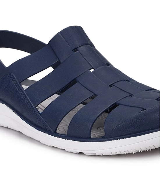 UrbanMark Men Perforated Water-Resistance Clog Sandals- Navy - None