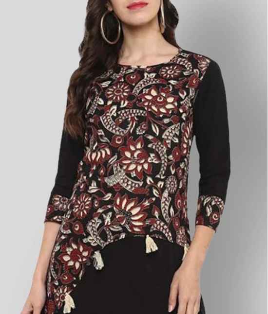 Yash Gallery - Black Cotton Womens A-line Kurti ( Pack of 1 ) - 4XL