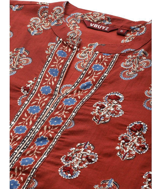 Vbuyz - Maroon Cotton Women's Straight Kurti ( Pack of 1 ) - None