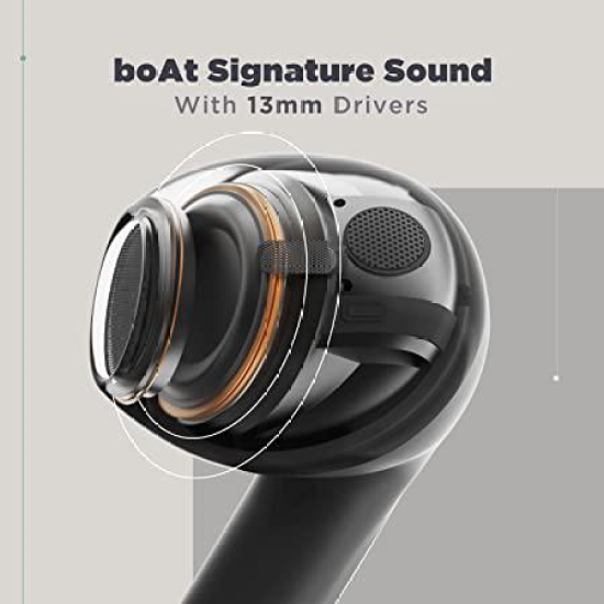 boAt Airdopes Atom 81 | Wireless Earbuds with 50 Hours Playback, 13mm Drivers, ENx™ Technology, IPX5 Resistance Opal Black