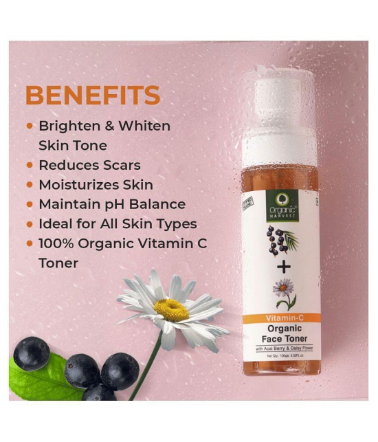 Organic Harvest Skin Illuminate Vitamin-C Face Toner for Glowing & Blemish Free Skin, Infused With Daisy Flower - 100ml