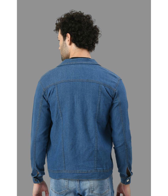 DKGF Fashion Cotton Blend Mens Denim Jacket - Light Blue ( Pack of 1 ) - None