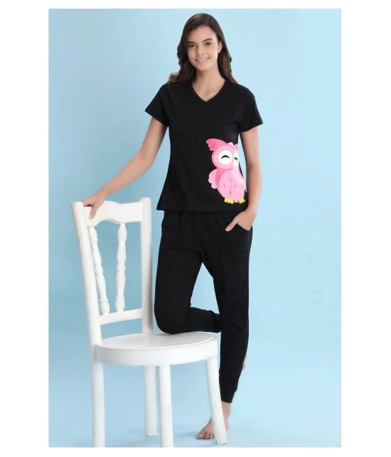 Clovia Cotton Nightsuit Sets - Black Pack of 2 - XL