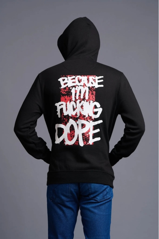 Funking Dope Printed Black Hoodie for Men M