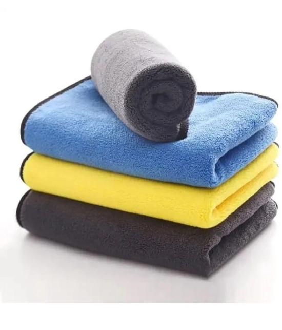 HOMETALES Multicolor 800 GSM Microfiber Cloth For Automobile ( Pack of 4 )