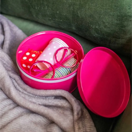 Round Multipurpose Box Small: Rani Pink