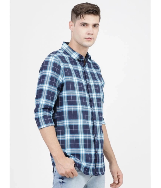 Ketch Cotton Blend Slim Fit Checks Full Sleeves Mens Casual Shirt - Blue ( Pack of 1 ) - None