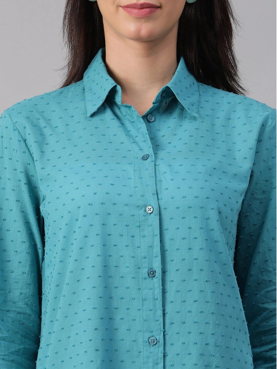 Oxolloxo Comfort Self Design Cotton Casual Shirt