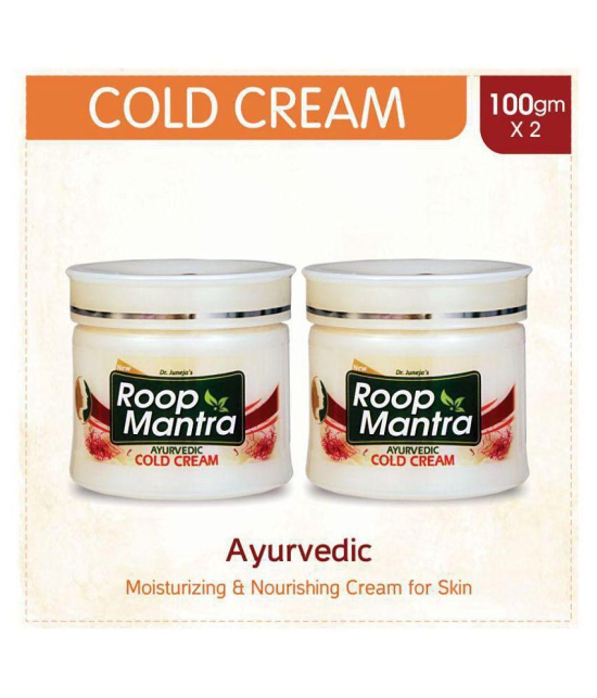 Roop Mantra Cold Cream 100gm, Pack of 2 (NON STICKY COLD CREAM, Moisturizing Cream with Natural Ingredients, Kesar Malai Body Cream)