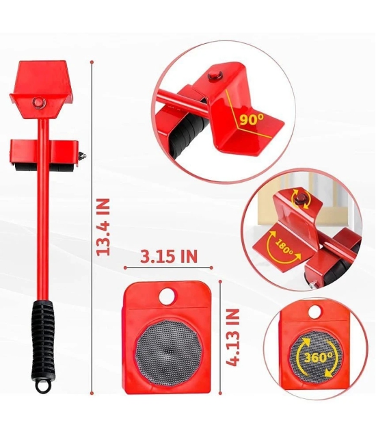 Furniture Lifter/Shifter ToolFurniture Shifting Tool Heavy Furniture Appliance Lifter and Mover Tool Set Easy Convenient Moving Tools Heavy Move Furniture Can Easily Lift Heavy - Red