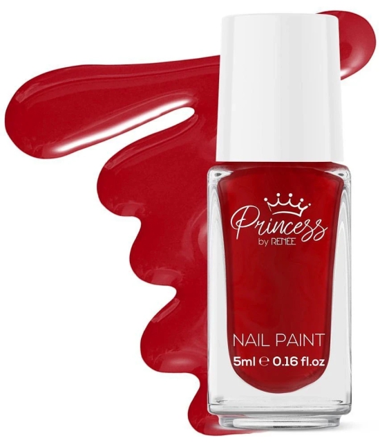 Princess By RENEE Bubbles Nail Paint Red Riddle, Nail Paint for Pre-teens Girls, 5ml