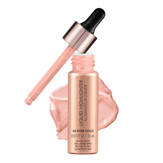 Swiss Beauty Drop and Glow Liquid Highlighter 18ml-06 Rose Gold