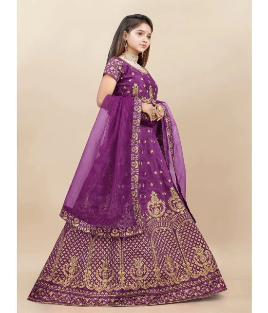 A TO Z CART Silk Lehenga Choli Set For Girls ( Pack of 1 , Purple ) - None