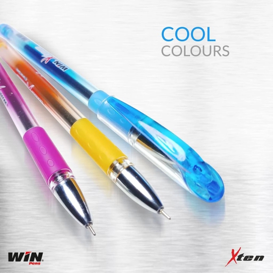 Win X-Ten Ball Pens | Pack of 30 Pens (20Blue Ink & 10Black Ink) | Elasto Grip for Comfortable Writing | 0.6mm Tip Smooth Flow of Ink | Long Lasting Pens Ideal for Students | Perfect Pens for Exams