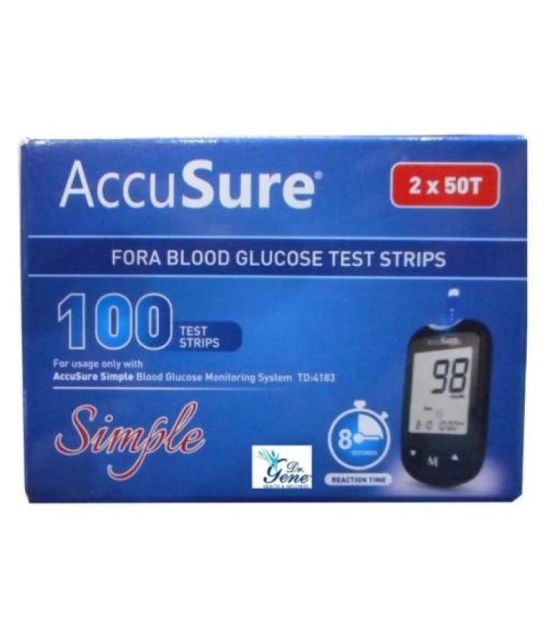 ACCUSURE 100 SIMPLE STRIPS Pack ONLY(Pack of 2x50)