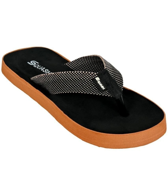 Squash Black Mens Thong Flip Flop - None