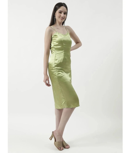 Zima Leto Polyester Solid Midi Womens Bodycon Dress - Green ( Pack of 1 ) - None