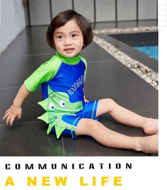 One piece swimsuit with dino style-100 (3-4yr)