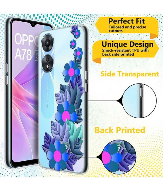 NBOX - Multicolor Silicon Printed Back Cover Compatible For OPPO A78 5G ( Pack of 1 )