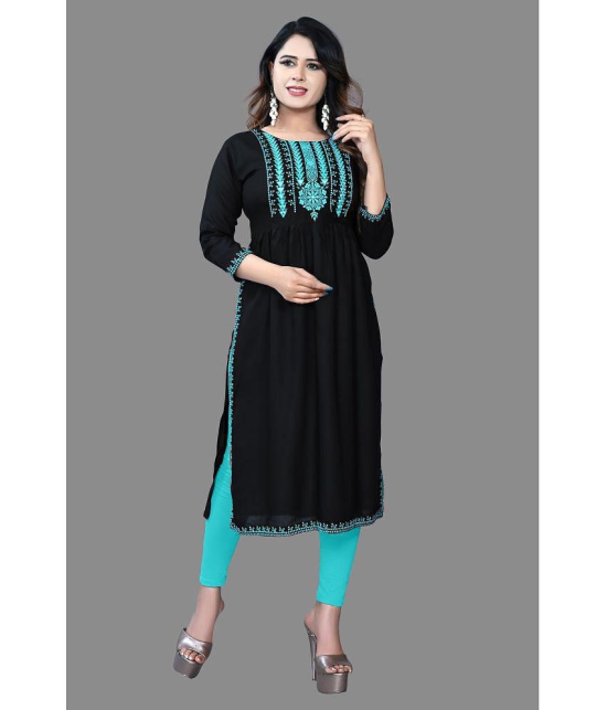 haya fashion - Black Rayon Women's A-line Kurti ( Pack of 1 ) - None