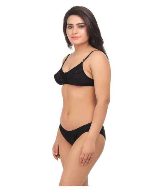 TCG Black Lace Bra & Panty Set - 40