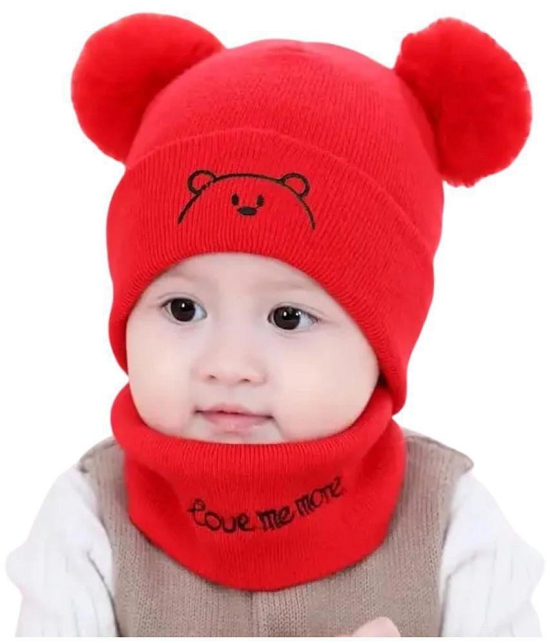 Zacharias Baby Boy''s Winter Woolen Kids Cap & Neckwarmer/Muffler - None