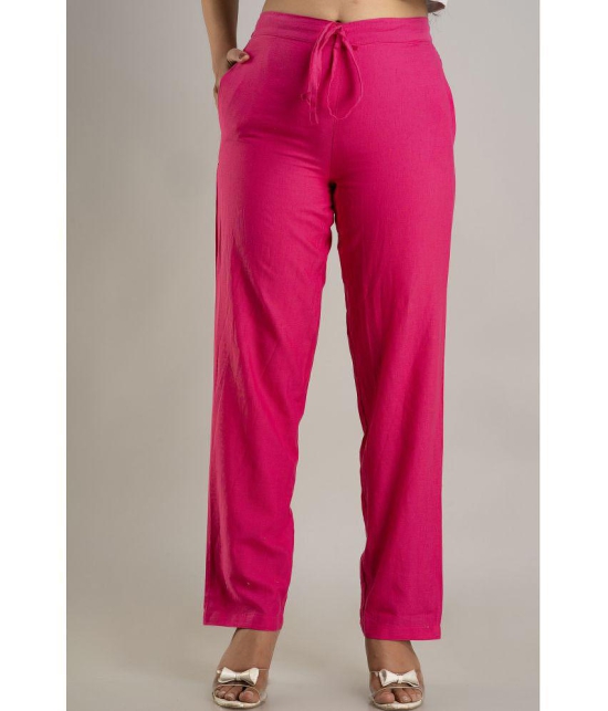 Doriya - Pink Cotton Blend Straight Women's Palazzos ( Pack of 1 ) - None