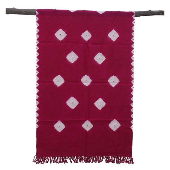 Garvi Gurjari(A Gujarat Govt Enterprise Handwoven Bandhani Woolen Kangri Stole (GGCHKBS01) (Magenta)