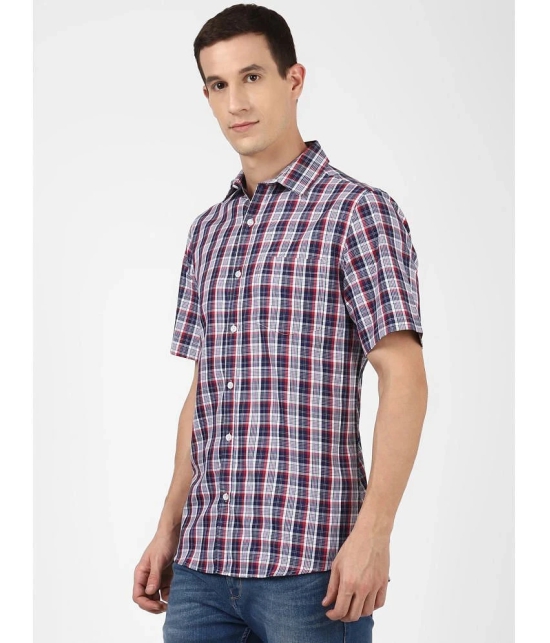 UrbanMark 100% Cotton Regular Fit Checks Half Sleeves Mens Casual Shirt - Navy ( Pack of 1 ) - None