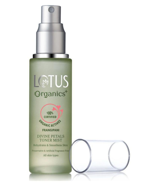 Lotus Organics+ Divine Petals Toner Mist, Alcohol Free, 100% Organic, 50ml