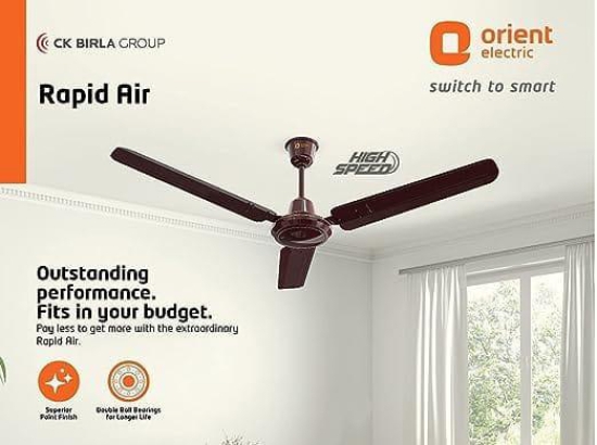 orient Electric Rapid Air High Speed Ceiling Fan (1200mm, 48 Inch, Brown)