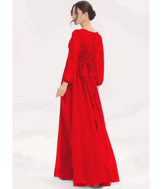 JASH CREATION - Red Georgette Womens Gown ( Pack of 1 ) - None