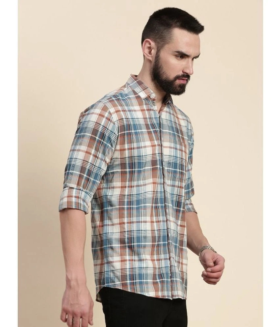 Dillinger 100% Cotton Regular Fit Checks Full Sleeves Mens Casual Shirt - Blue ( Pack of 1 ) - None