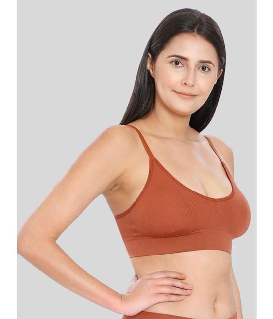 ILRASO - Rust Satin Removable Padding Women's Plunge Bra ( Pack of 1 ) - None