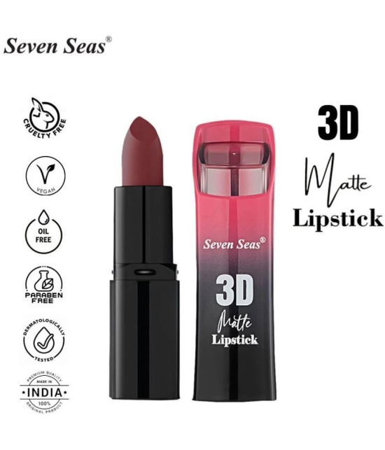 Seven Seas 3D Matte Lipstick | Long Lasting | Waterproof Matte Lipstick for Women (Totem Pole)