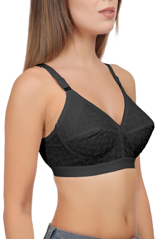 Eves Beauty Women Full Coverage Bra-34D / Pink / Cotton rich