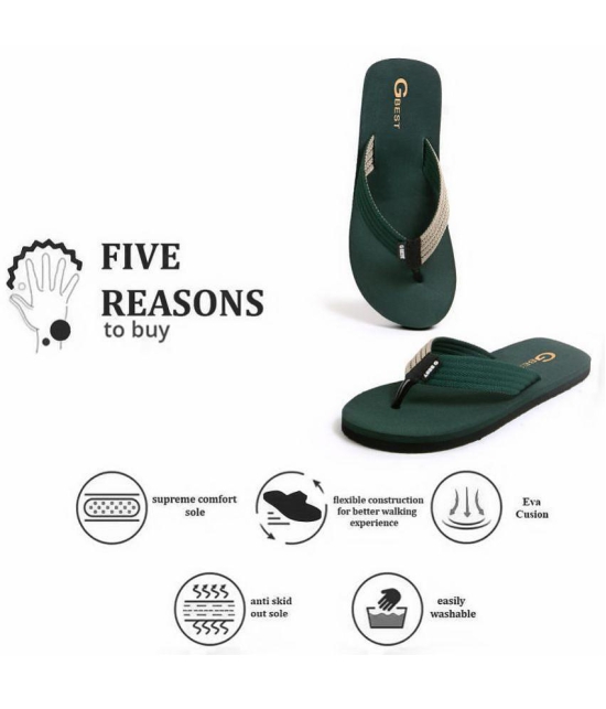 G Best Green Men's Thong Flip Flop - None