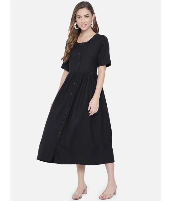 ALL WAYS YOU Polyester Black Empire Dress - Single - XL