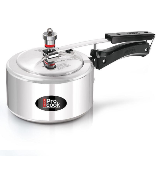 Milton Pro Cook Aluminium Induction Pressure Cooker With Inner Lid, 2 litre, Silver