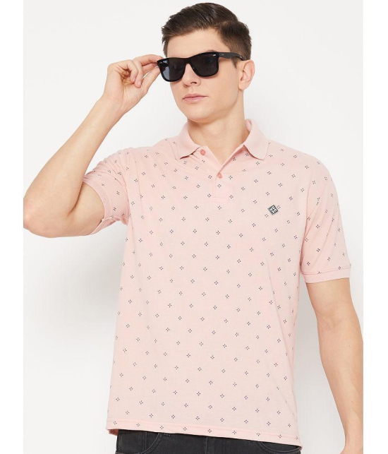 UBX Cotton Blend Regular Fit Printed Half Sleeves Mens Polo T Shirt - Pink ( Pack of 1 ) - None