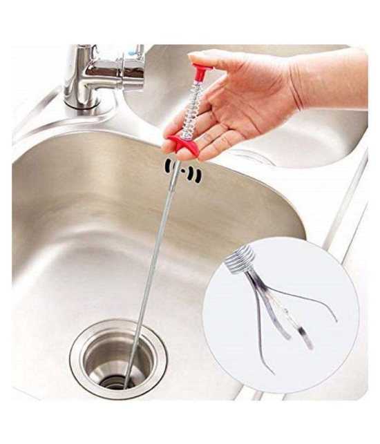 Stainless Steel Drain Cleaner 90cm Kitchen Bath Rod Hair Drain Pipe Cleaning Spring Stick