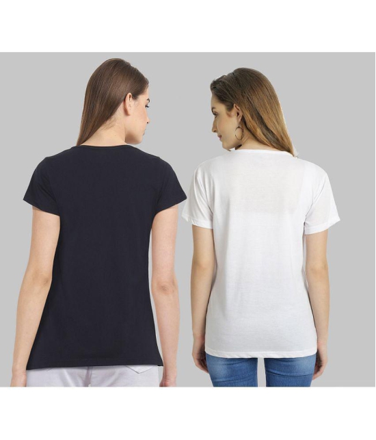 CHOZI - Multi Color Cotton Blend Regular Fit Women's T-Shirt ( Pack of 2 ) - None