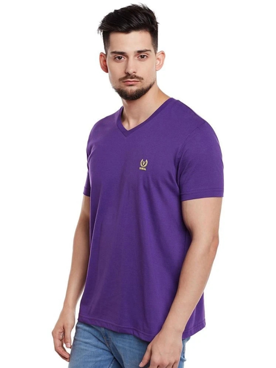 Vimal Jonney Purple V-Neck T-Shirt - None