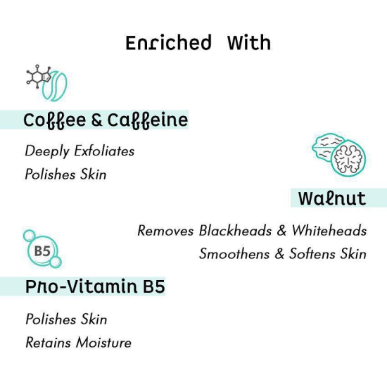 mCaffeine Espresso Coffee Deep Exfoliating Face Scrub - Blackheads Removal with Walnut 75g