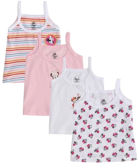 MINNIE & FRIENDS GIRLS VEST DORI NECK SLEEVELESS SOLID ASSORTED Pack Of 4 - None