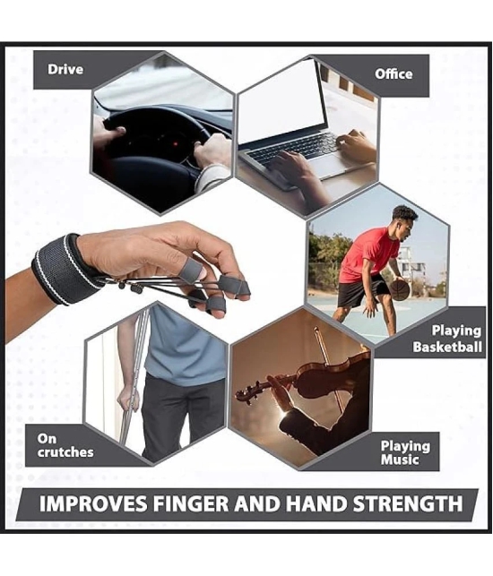 Finger Gripper Exerciser Hand Strengthener 6 Months Warranty Finger Resistance Band Climbing Finger Strengthener Guitar Finger Stretcher Finger Extensor Strengthener Pack of 1 - Grey