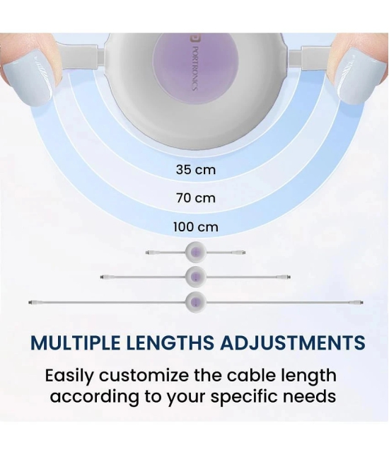 Portronics White 3A Type C Cable 1 Meter - White