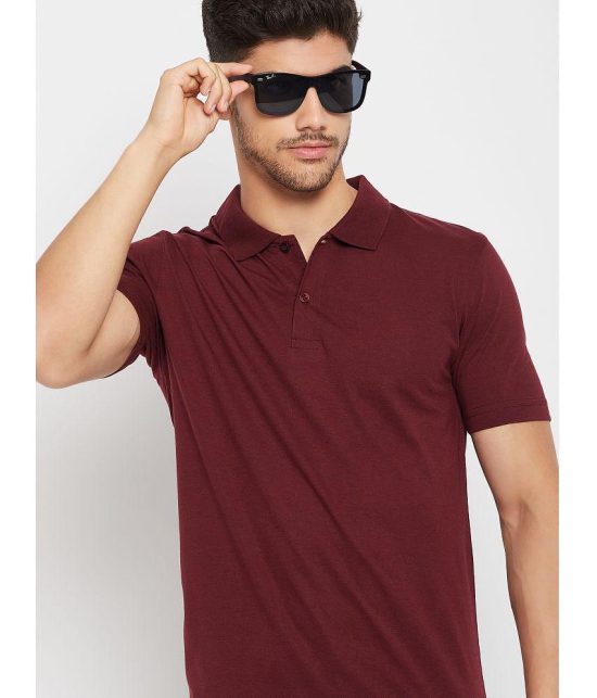 UNIBERRY - Maroon Cotton Blend Regular Fit Mens Polo T Shirt ( Pack of 2 ) - None