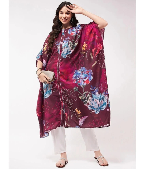 Pannkh - Wine Polyester Womens Kaftan Kurti ( Pack of 1 ) - None